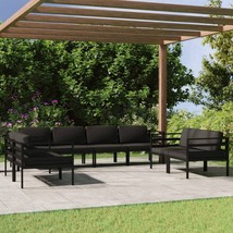  Garden Lounge Set Anthracite Aluminum and Polyester Large Modular - $32,032.38 MXN