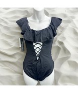 New With Tags La Blanca Black One Piece Swim Bathing Suit Size 10 Retail... - $67.68 CAD