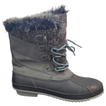 Khombu Waterproof Winter Snow Boots Gray Mid-Calf Lace Up Non-Slip Women... - £19.86 GBP