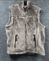 Free Country Womens Brown Faux Fur Vest Full Front Zip &amp; Side Pockets Ca... - £18.00 GBP