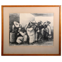 Untitled Signed Lithograph by Marshall Goodman (Seven Drunk Men) 23x27&quot; 1941 - £735.93 GBP