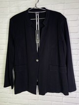 Misook Heritage Fit Black One Button Stretch Jacket Blazer Womens Size XL - £158.27 GBP