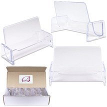 12 Pcs Clear Acrylic Desktop Office Business Card Holders Display Stand ... - £15.68 GBP