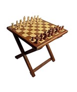 Handmade Wooden Table Chess - Foldable with Storage Box (12 Inch) in Mul... - £118.98 GBP