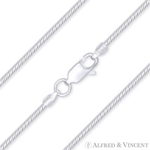 1.6mm G040 Snake Link Italy 925 Sterling Silver &amp; Rhodium Italian Chain Necklace - £29.52 GBP+
