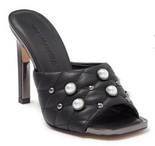 karl lagerfeld Paris NWT Amina Women’s Size 8.5 Black Pearl Quilted HighHeels SF - £55.31 GBP