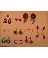 [h3c] Lot of 10 VINTAGE COSTUME EARRINGS - Ear wire, Post &amp; back - £21.95 GBP