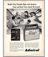 1958 Admiral Radio PRINT AD World's First Portable Radio With Speakers BX4 - €8,15 EUR 1958 Admiral Radio PRINT AD World's First Portable Radio With Speakers BX4 - €8,15 EUR