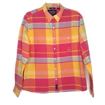 Rough Stock Womens Shirt Size L Button Up Long Sleeve Multicolor Plaid Pocket - £12.76 GBP