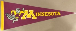 Vintage University of Minnesota Golden Gophers Pennant 30” by 12” Red and Gold - £19.63 GBP