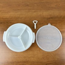 Vintage Tupperware Suzette White Divided 3 Area #608-1 Dish #229-5 Lid - £6.32 GBP