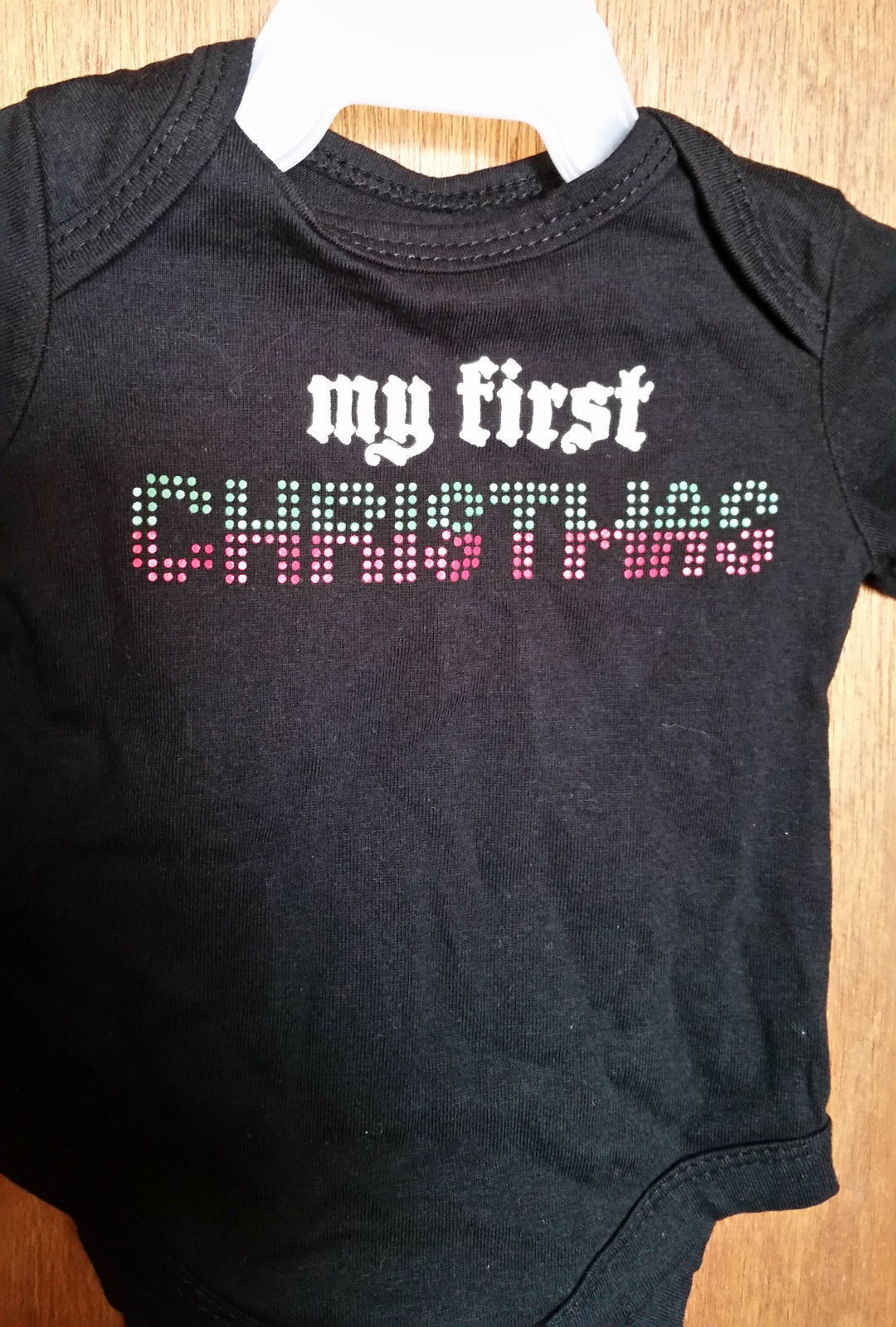 Fashion Holiday Baby Glam Clothes NB Newborn Black My First Christmas Cr... - $6.64