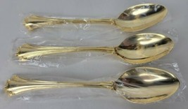 New FB Rogers Gold Flatware 3 Chippendale Teaspoons - $19.80