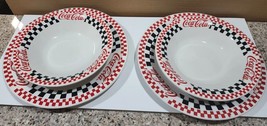 Coca-Cola Platter and Bowl Dinnerware Set by Gibson Checkered - Vintage - $50.00