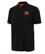 Antigua Cincinnati Bengals Mens Polo Black Shirt NFL Moisture Wicking Lo... - $94.67 CAD