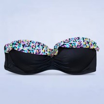 Victoria Secret Swim Bikini Top Black Confetti Ruffle Strapless Bikini Top - 36C - $24.75