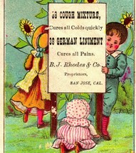 1800&#39;s Victorian Trade Card 38 German Liniment Cough Mixture Medicine M11 - £13.93 GBP