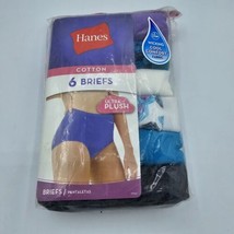 Women&#39;s Hanes Tagless Briefs Ultra Soft Panties Size 6 Cotton 6 Pair No Ride Up - £10.51 GBP