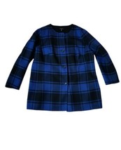 Talbots buffalo Check woolen Blue Cocoon Blazer Jacket Coat 2X - £46.44 GBP