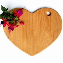 Heart Shaped Cutting Board 11 X 9  Solid Wood Decorative Cutting Board And Se - £29.22 GBP