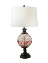 Table Lamp DALE TIFFANY HALEN Complementary Globe Drum Shade Round Pedestal - $278.00