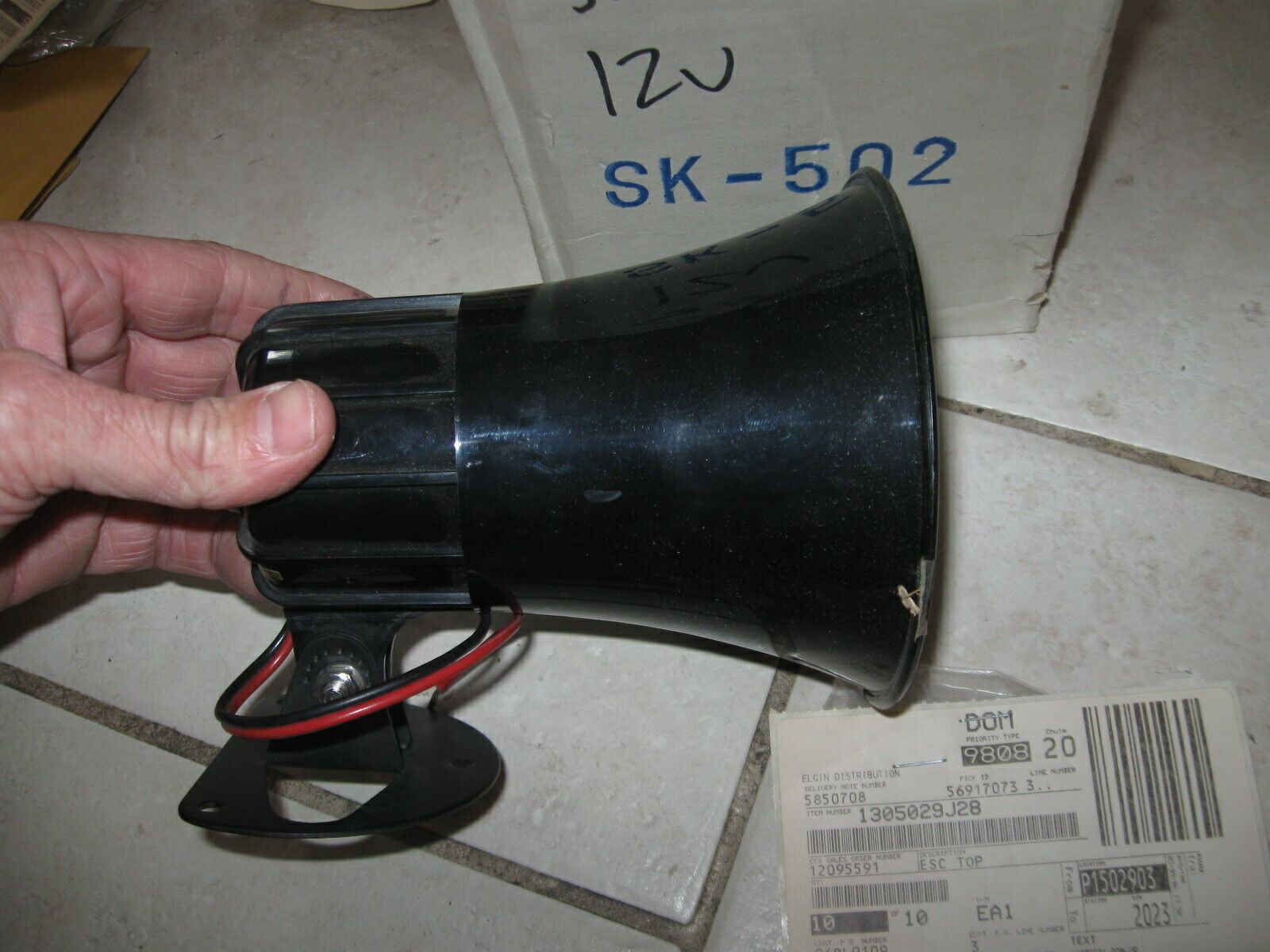 Primary image for NEW Sho-Me Able2 Speaker Alarm Siren Horn  12V  5" x 6" long  # SK-502 (?)