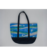 Recycled Tote Bag Handmade Upcycled Ecofriendly Woman Shoulder Bag Ocean... - $35.00