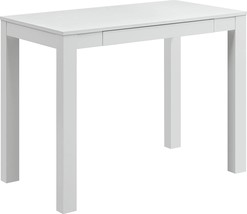 Ameriwood Home Parsons Desk With Drawer, White - £75.91 GBP