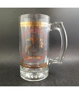 US Marine Corps Glass Beer Mug Gold Emblem &amp; Trim, Vintage Barware OBO - $702.54 MXN