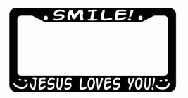 SMILE! Jesus Loves You Christian Religion Christ Funny License Plate Frame - £9.87 GBP