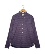 J Crew Top Mens Large Blue Slim Ditsy Floral Button Down Long Sleeve Preppy - $27.06 CAD