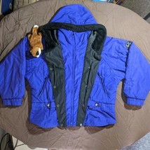 Rainier 3795 Purple Black Trim Zip-up Hooded Winter Coat / Jacket - Women&#39;s 14 - £15.34 GBP