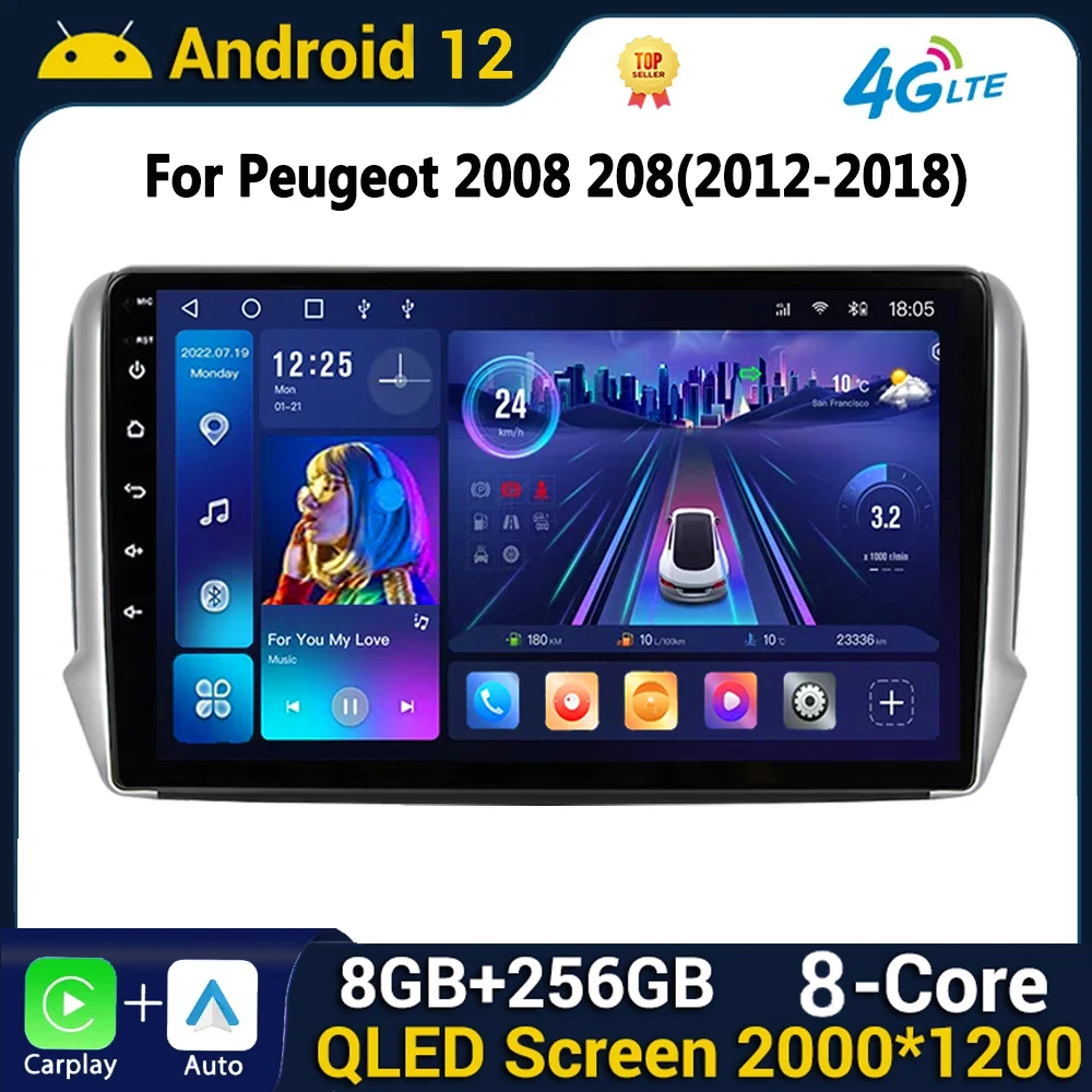 Android Car Radio Multimedia for Peugeot 2008 208 Series 2012-2018 Car - £121.50 GBP+