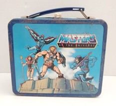 Worn 1984 Aladdin Masters Of The Universe He-Man MOTU Metal Lunchbox NO ... - £19.48 GBP