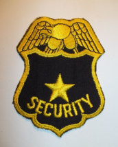 Security Guard Uniform Shoulder Patch Embroidered Gold Eagle Black Iron-... - £6.19 GBP