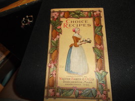 Original 1912 Choice Recipes from Baker&#39;s Chocolate Cookbook - $15.00