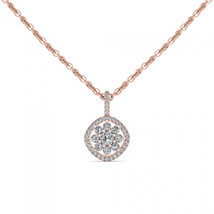 10K Rose Gold 2/5ct TDW Diamond Cluster Necklace - £287.76 GBP