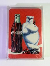 Coca Cola Polar Bear w/ Bottle Playing Cards In PVC Case - 90s Made in H... - $33.90