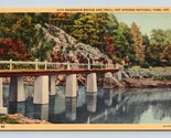 City Reservoir Bridge Hot Springs National Park Arkansas UNP Linen Postc... - $3.91