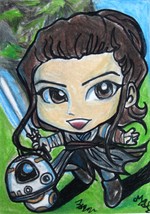 Star Wars Ray &amp; BB-8 Japanese Anime Original Art Sketch Card Drawing ACEO Maia - $19.99