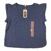 Three Dots Women&#39;s Short Sleeve V-Neck Double Layer Cotton Gauze Shirt - $10.19