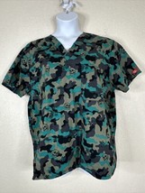 Dickies Womens Size XL Camouflage Skull Medical Pocket Scrub Top Short S... - £6.92 GBP