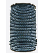 Braided round leather cord Navy Blue 5 mm - $11.21+