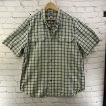 Carhartt Plaid Shirt Mens Sz XL Relax Fit Button Down Short Sleeves - £12.02 GBP