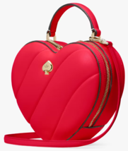 Kate Spade Love Shack 3D Heart Crossbody Bag Red Leather KK191 Purse NWT $399 F - $153.44