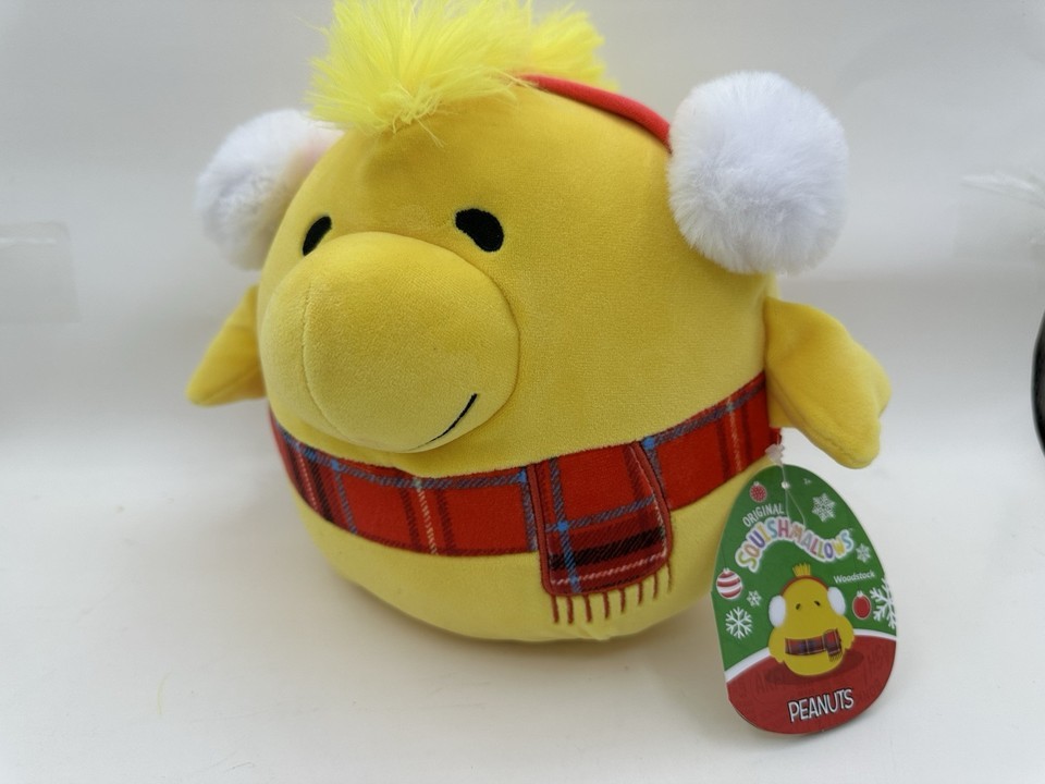 Squishmallows 8&quot; Inch Plush Peanuts Woodstock with Red Scarf &amp; Earmuffs ... - $19.88