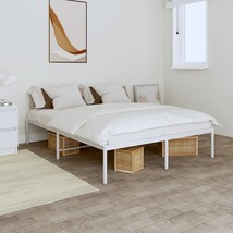  Bed Frame White Powder-coated steel King Size Bed Frame - $2,799.11 MXN