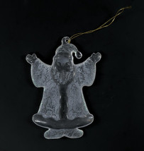 Santa Claus Christmas Ornament Frosted Acrylic 4.5&quot; Tall - £7.10 GBP