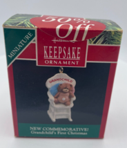Hallmark Keepsake Ornament Grandchild&#39;s First Christmas Vintage Miniature 1990 - £3.71 GBP