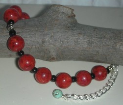 Genuine Natural Red Spongy Coral Bracelet - $12.99